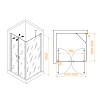 Душевой уголок RGW Passage PA-134B (PA-104B + Z-050-2B + O-204B) 90x90 прозрачное, черный 060814499-14