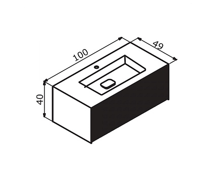 Мебель для ванной Orka Cube 100 см, бежевый матовый