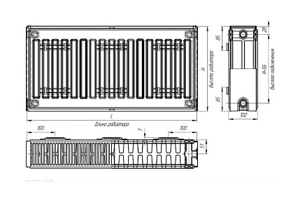Стальной радиатор Лидея тип 22 500x700 ЛК 22-507 ЛК22507