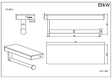 Полка Black&White Gravity GA-9603GM оружейная сталь