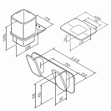 Набор аксессуаров для ванной комнаты Am.Pm Inspire V2.0 AK50B0703W хром