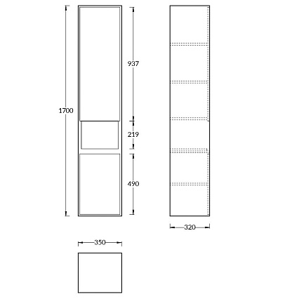 Шкаф пенал Kerama Marazzi Plaza Modern 35 см белый глянец