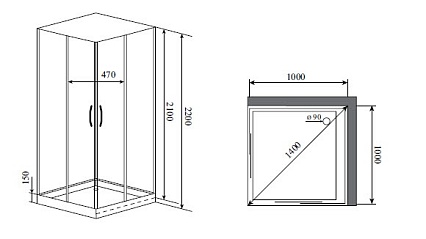 Душевая кабина Timo Premium Nura H-516 100x100