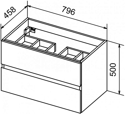 Мебель для ванной Cezares Molveno 46-80 см Beton