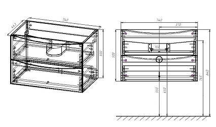 Тумба с раковиной Vincea Mia 75 см (под раковину VCB-3M750) R.Wood