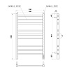 Полотенцесушитель электрический Point Вега PN71858GB П9 50x80 диммер справа, графит блеск