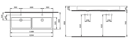 Раковина Bocchi Milano 1393-001-0126 120 см