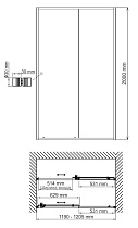 Душевая дверь WasserKRAFT Rhin 44S05 120x200