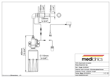 Диспенсер для мыла Mediclinics DJ003AC хром