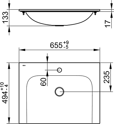 Тумба с раковиной Keuco Plan 65 см