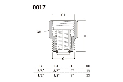 Отсекающий обратный клапан SR Rubinetterie 3/8" 0017-1000G000