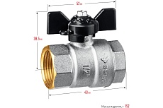 Шаровой кран Зубр полнопроходной &quot;мама-мама&quot;, 1/2&quot; 51323-1/2