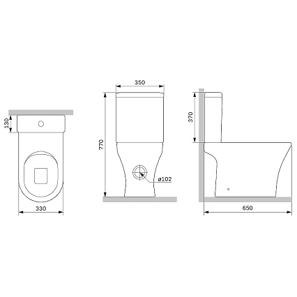 Унитаз-компакт Am.Pm Sense C748600SC безободковый, с микролифтом