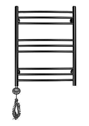 Полотенцесушитель электрический Domoterm Калипсо П9 500x700 EL ТЭН слева, черный матовый