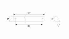 Ручка для тумбы Cezares Eco 40 см сатин RS156SC.3/320