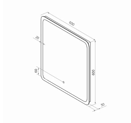 Зеркало Континент Bruno 60x60 см с подсветкой ЗЛП2164