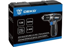 Аккумуляторная дрель-шуруповерт Deko GCD12DU3 SET3 в кейсе + оснастка 13 шт, 12В, 2х1.5Ач, з/у 063-4097