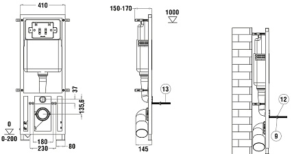 Инсталляция для унитаза WeltWasser WW Marberg 410 SE WT, кнопка белый