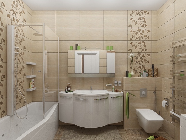 Дизайн проект ванной комнаты «Осенняя нежность»