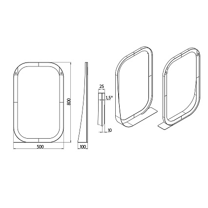 Зеркало Grossman Неро 50x80 см черный 205003