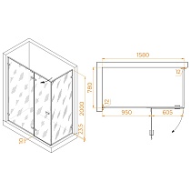 Душевой уголок RGW Stilvol SV-040Gr 160x80 серый, прозрачное 353204068-110