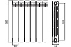 Алюминиевый радиатор Azario 6 секций AL500/100/6 00078378