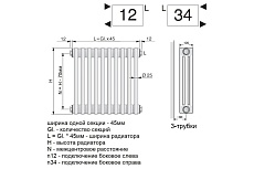 Трубчатый радиатор Arbonia 3057/28 № 12 RAL9016 3/4