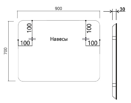 Зеркало Vincea VLM-3VC900 90x70 см, сенсорный выключатель и диммер