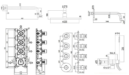 Душевой набор Paffoni Modular Box KITMB019CR046 душ 22.5 см, излив 24.5 см, хром