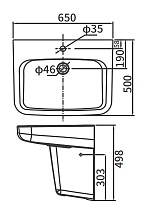 Полупьедестал для раковины Arrow AGL9605C