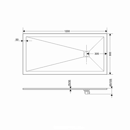 Поддон для душа Grossman Strong GR-S290120Q 120x90 графит