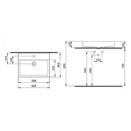 Раковина Bocchi Milano 1376-001-0126 60.5 см