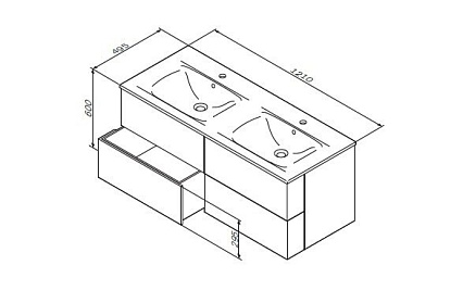 Тумба с раковиной Am.Pm Spirit V2.0 120 см белый