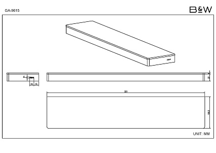 Полка Black&White Gravity GA-9615GM оружейная сталь