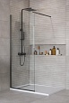 Душевая перегородка Belbagno KRAFT-L-1-70-C-NERO 70x195 прозрачная, черный