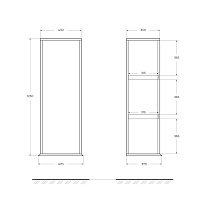 Шкаф пенал Cezares Idra 47 см Rovere Tabacco 55821