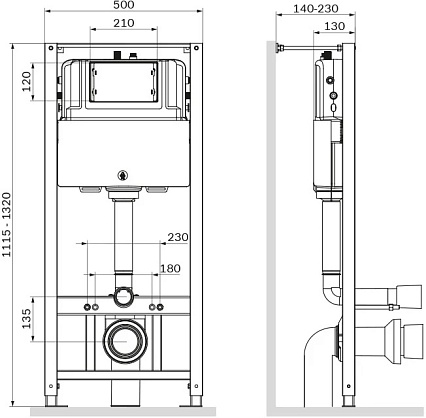 Инсталляция для унитаза Am.Pm Pro I012704.9031 с клавишей, никель