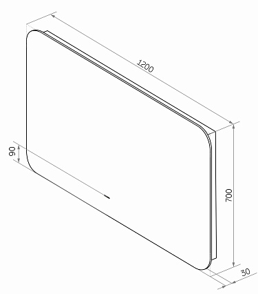 Зеркало Континент Burzhe LED 120x70 см с холодной подсветкой, антипар ЗЛП1548