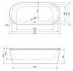 Акриловая ванна Cezares Metauro Central METAURO-Central-180-80-40-W-MATT 180x80 см белый матовый