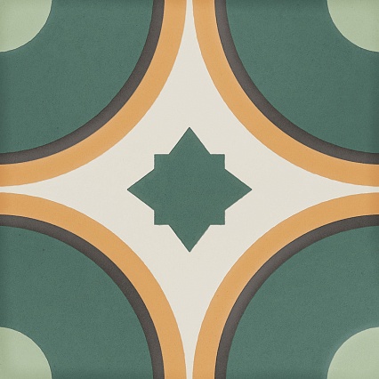 Керамогранит DNA Tiles Sync Circle Green 15x15 см, 125631